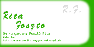 rita foszto business card